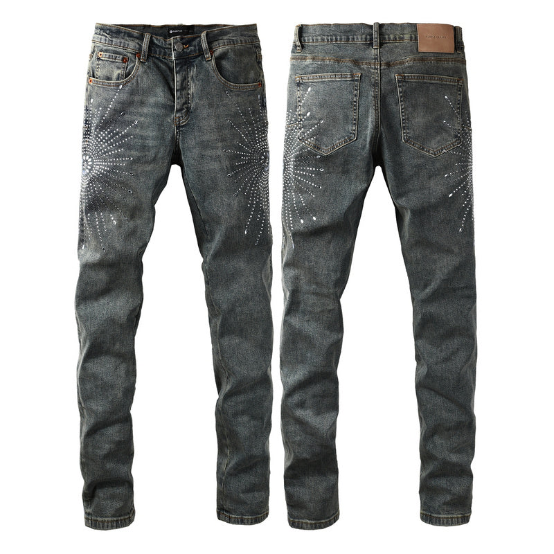 Purple Brand Crystal Diamond Jeans #9122
