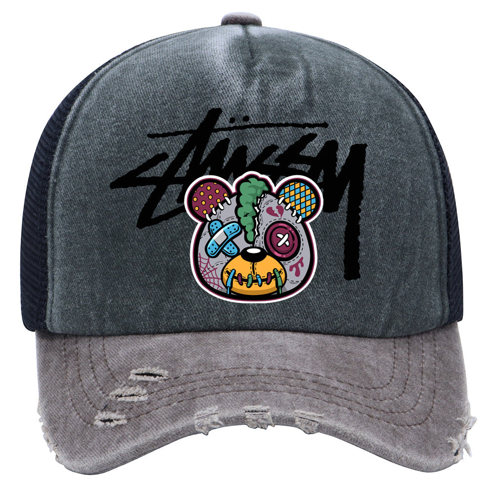 Stussy Hat Spring and Autumn Fashion Baseball Cap Breathable Retro Wash Printing