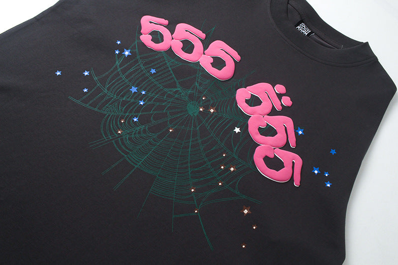 Sp5der 555555 Angel Number T-Shirt Grey