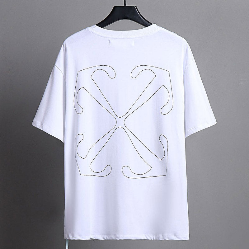 OFF WHITE Embroidery letter arrow pattern T-Shirts